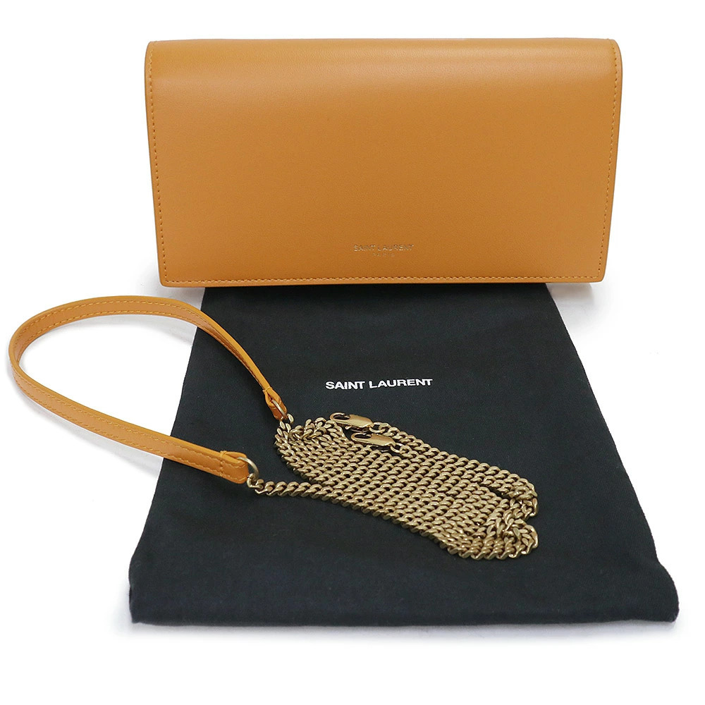 Saint Laurent Chain Crossbody Paris Smooth Orange Shoulder Leather Bag